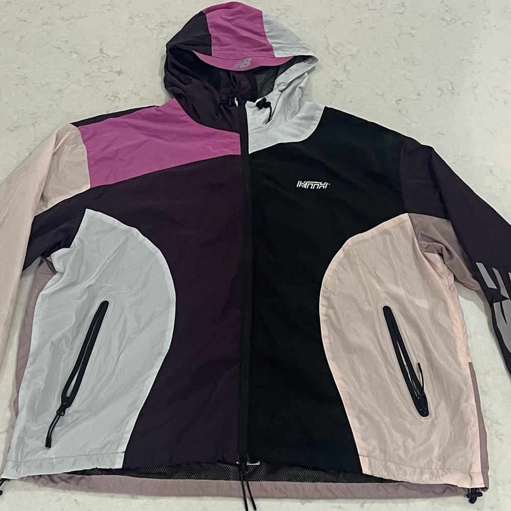 Kith x New Balance hooded windbreaker size XL pink/purple in great shape used